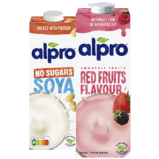 Alpro houdbare drinks*, desserts of soya cuisine